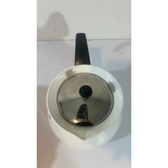 Corning Ware Blue Cornflower Coffee Tea pot kettle w/ Black lid 6 cup P-104 - Picture 3 of 7